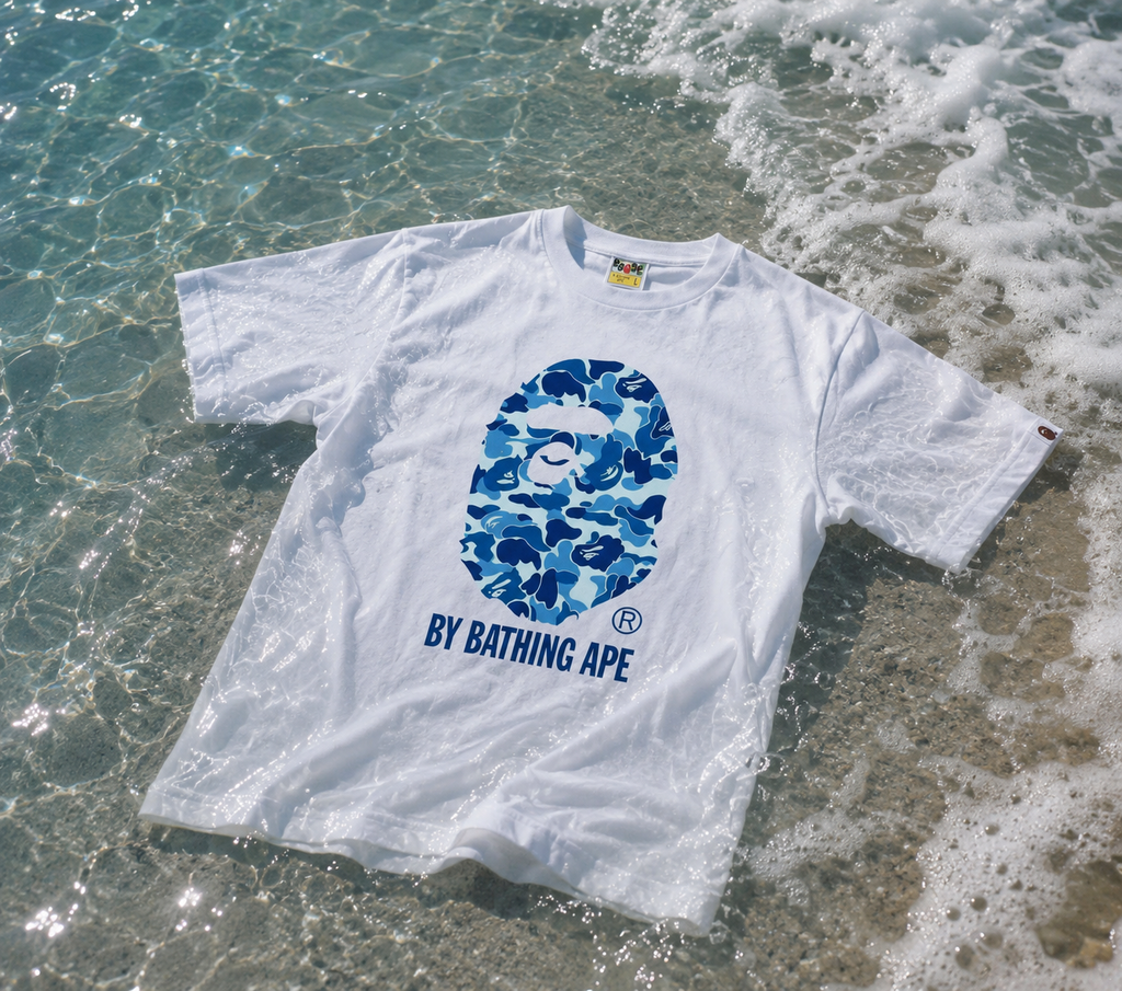 T-shirt Bape Blanc et Bleu